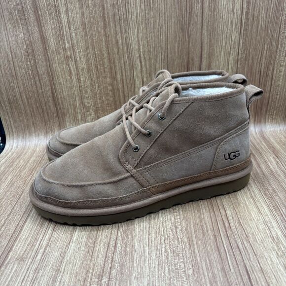 UGG MENS NEUMEL MOC CHUKKA BOOT SIZE US 12 CHESTNUT BROWN SUEDE/WOOL LINED - Picture 3 of 9